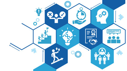 Soft skills icon set. Containing communication, empathy, assertiveness, personality, problem-solving, creativity, punctuality and work ethics icons. Solid icons vector collection. EPS 10