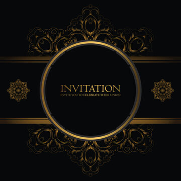 Golden Ornamental Invitation Template.e