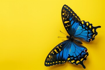 Butterfly on a yellow background.