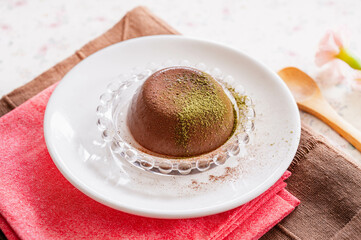 デザートのチョコプリン