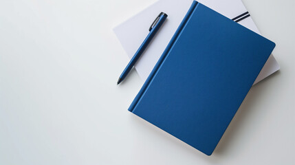 Blue notebook.