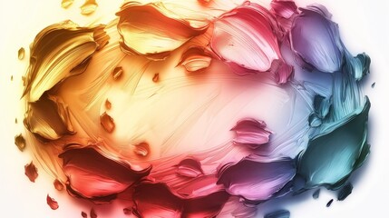 Vibrant Brushstroke Texture with Abstract Fluid Shapes and Gloss