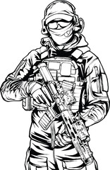 vector tactical soldier us army