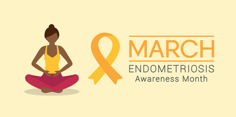 national endometriosis awareness month march info graphic vector illustration