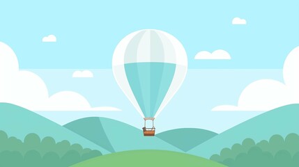 Fototapeta premium minimalist vector illustration of a hot air balloon