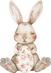 Watercolor Easter Rabbit - 746655667