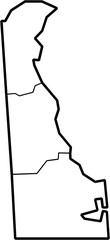 outline drawing of delaware state map.