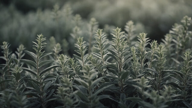 Minimalist sage plant pattern for a clean and calming textured background. 