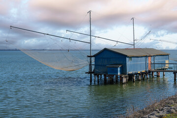 the wooden fishermen's shacks in the Comacchio valley