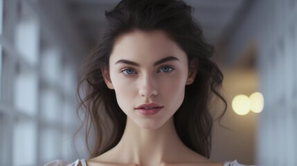 A beautiful young woman posing for a photo. Suitable for social media or fashion blog