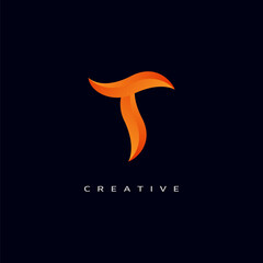 Letter T With Bubble, Initial Letter Logo For Your Company Name, Alphabet Logo Template Ready For Use, Modern Initial Logo
