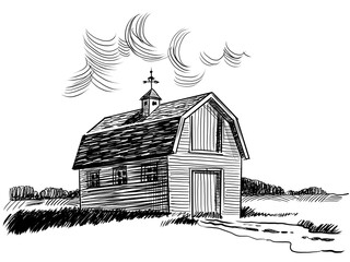 Hand-drawn retro styled black and white drawing