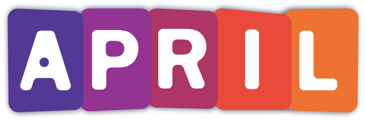 april colorful vector mixed color white background typography banner calligraphy