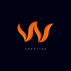 Letter W With Bubble, Initial Letter Logo For Your Company Name, Alphabet Logo Template Ready For Use, Modern Initial Logo
