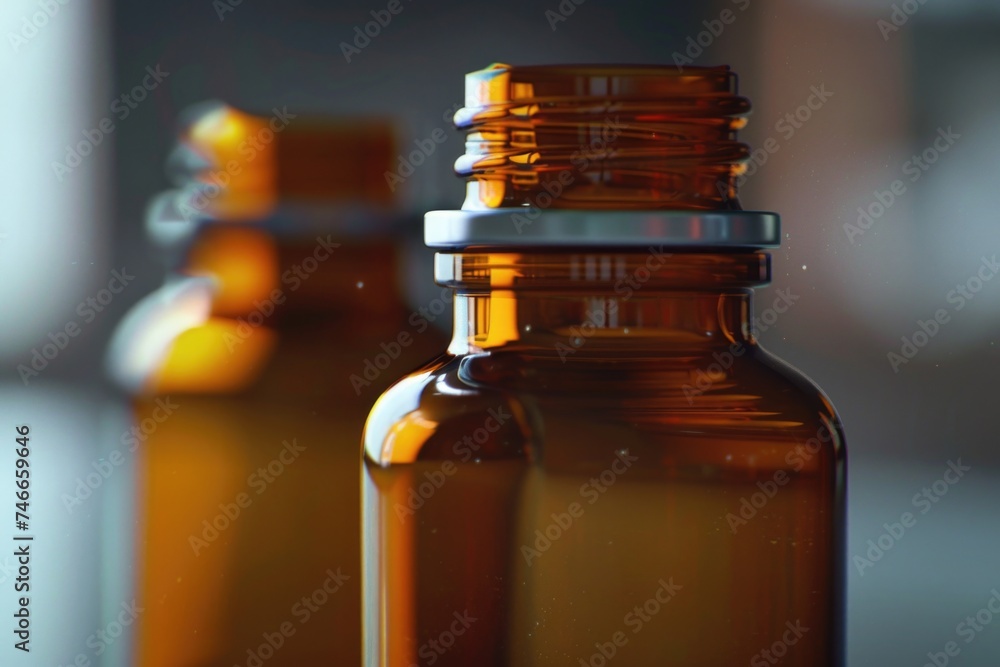 Poster a detailed view of a bottle of liquid. ideal for product showcasing