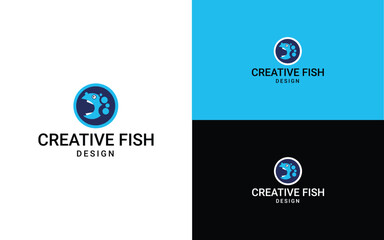 creative fish icon design, logo icons, abstract icons, fish logo