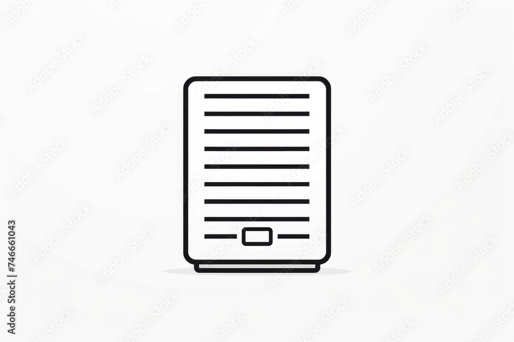 Poster simple black and white icon of a document, suitable for various design projects
