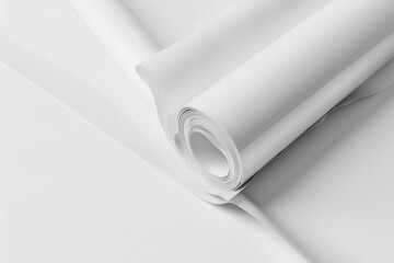 A roll of white paper on a table. Suitable for office or craft concept