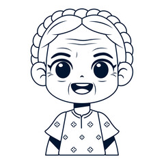 Vector Cute Old Woman Avatar Grandmother Character Illustration Isolated