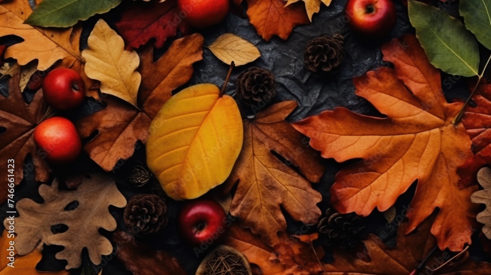 Poster close up of leaves and fruit, versatile for various projects