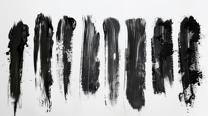 Black and white photograph of paint strokes, suitable for artistic projects - obrazy, fototapety, plakaty