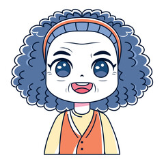 Vector Cute Old Woman Avatar Grandmother Character Illustration Isolated
