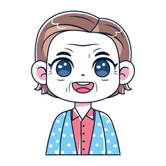 Vector Cute Old Woman Avatar Grandmother Character Illustration Isolated