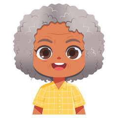 Vector Cute Old Woman Avatar Grandmother Character Illustration Isolated