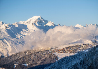 La Rosière - Espace San Bernardo  station de sports d'hiver de la Tarentaise, vue Mont Blanc.