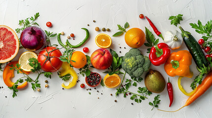 Vibrant Fresh Fruit and Vegetable Display
