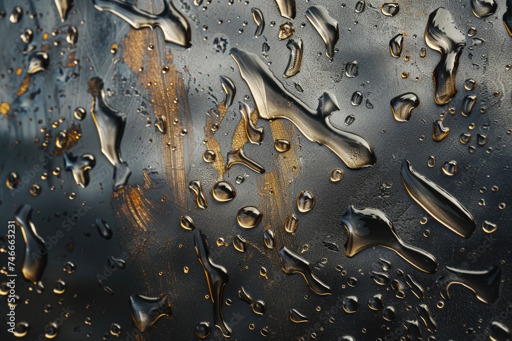 Poster clear close up of water droplets on window, suitable for various design projects
