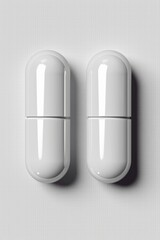 White pills on white surface, suitable for medical concepts