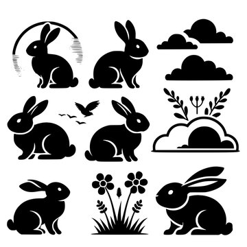 easter bunny silhouettes