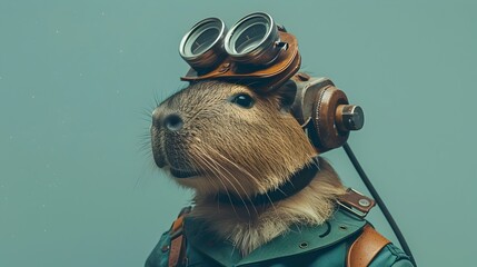 Guinea Pig in Steampunk and Dieselpunk Costumes