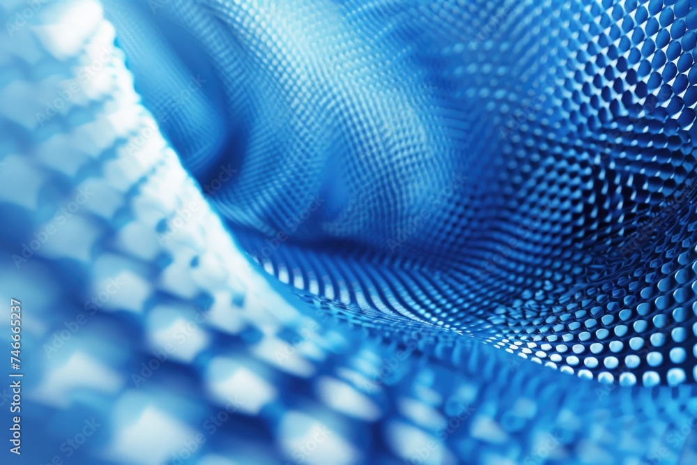 Poster close-up view of a blue fabric texture, perfect for backgrounds or design projects