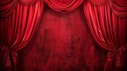 red theatre curtain opening background