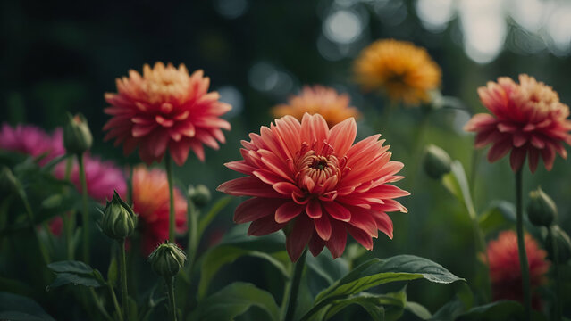  This is the picture of  red dahlia beautiful  flowers