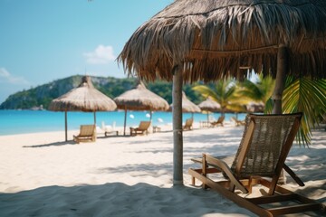 Relaxing beach scene, perfect for travel brochures
