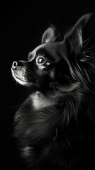 A Black and White Photo of a Dog