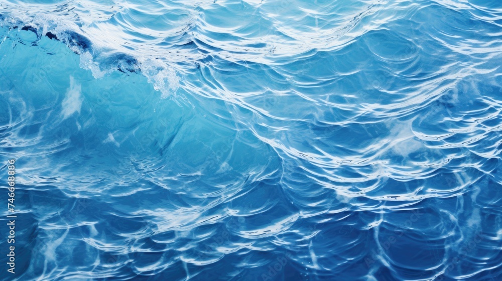 Poster powerful wave breaking in the ocean. suitable for nature and travel themes