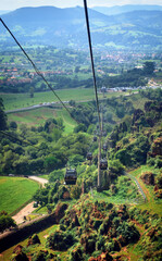 cable car nature mountain green