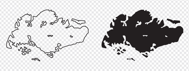 Singapore island map silhouette. good use for symbol, logo, web icon, mascot, sign, sticker, or any design you want. Easy to use.
