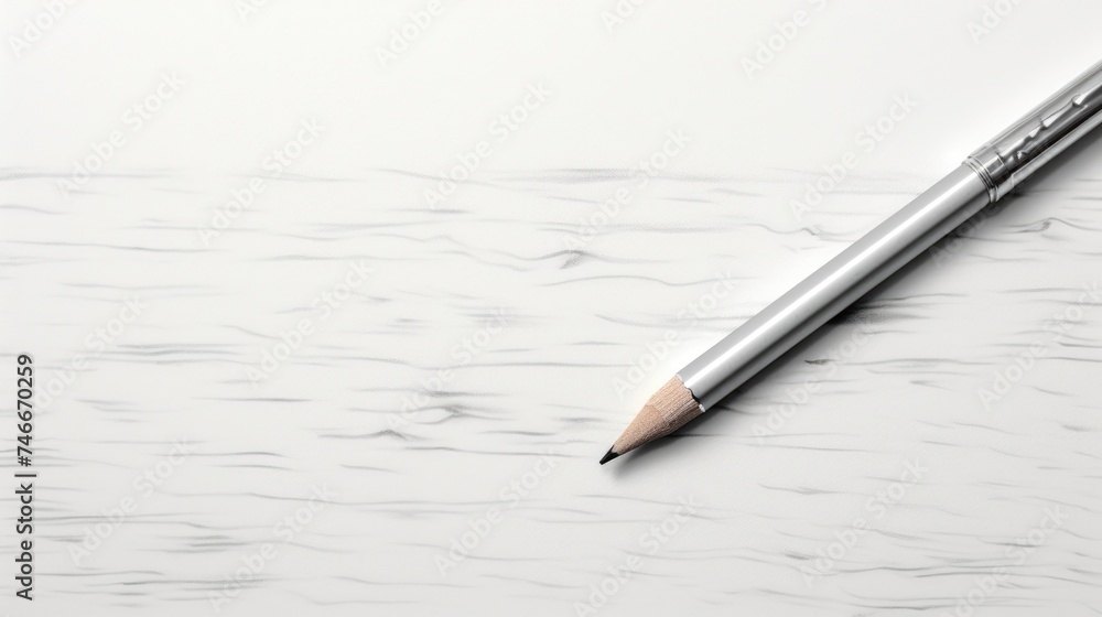 Poster a pencil placed on a white background, suitable for various design projects