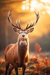 A lone deer standing in a peaceful forest. Suitable for nature themes