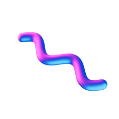 Iridescent 3D Neon Metalic Snake Object 