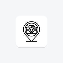 Sightseeing icon, sightsee, sightseer, sightseers, tourist attractions line icon, editable vector icon, pixel perfect, illustrator ai file