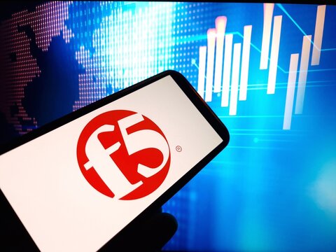 Konskie, Poland - February 24, 2024: F5 Networks company logo displayed on mobile phone