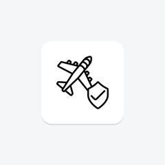 Travel Safety icon, travel safety, safety tips, travel safety tips, safety measures line icon, editable vector icon, pixel perfect, illustrator ai file