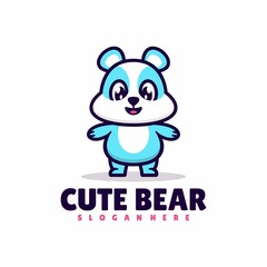 Vector Cute Bear Design Mascot Logo
