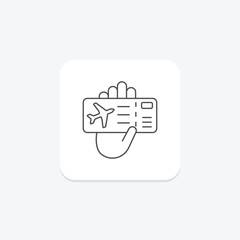 Boarding Pass icon, travel boarding pass, flight boarding pass, airline boarding pass, boarding pass app thinline icon, editable vector icon, pixel perfect, illustrator ai file